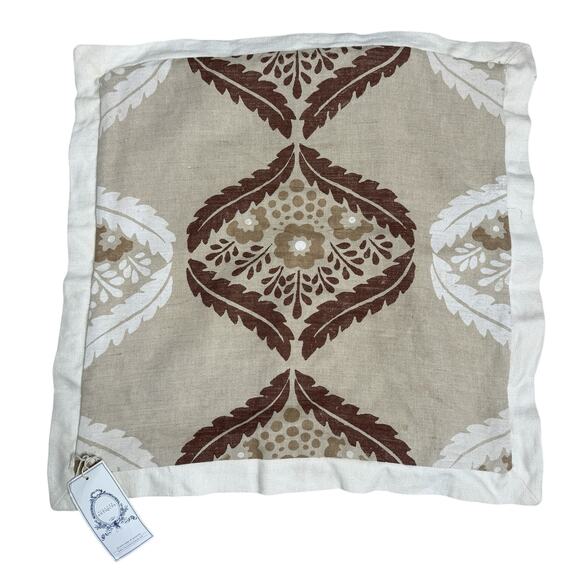 2 Custom Brown Floral Decorative Pillow Covers Large 24 x 24 Pillowsize